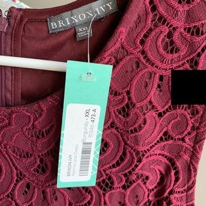 NWT! Burgundy Lace Dress XXL